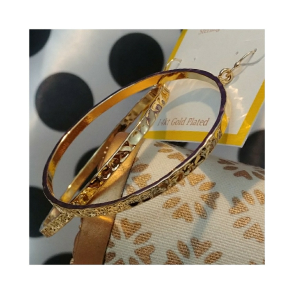 🆕 HINT OF GOLD💜NWT💜GOLD HOOP EARRINGS